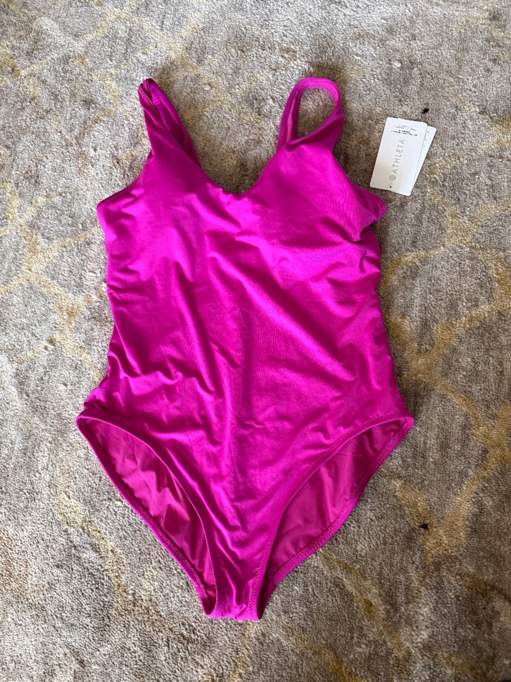 NWT Athleta Seychelles One Piece Swimsuit Hot Pink Magenta Size L